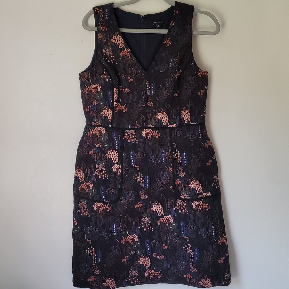 Ann Taylor Night Garden Tapestry Dress 8